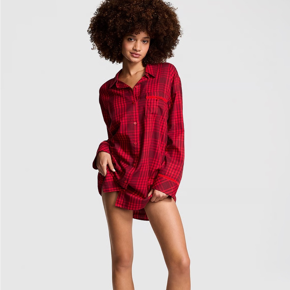 PINK Victoria's Secret Red Plaid Shirt